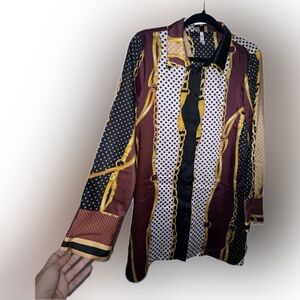 TRF ZARA fancy print blouse size L